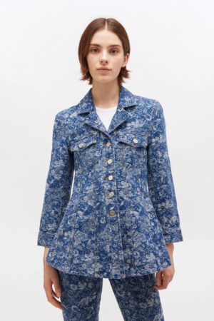 Tapestry Denim Fitted Blazer