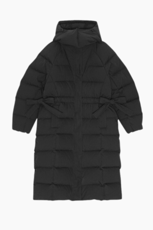 Tech Seersucker Puffer Coat F9688 - Black - GANNI - Sort XXS/XS