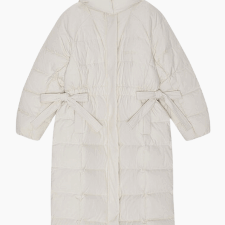 Tech Seersucker Puffer Coat F9689 - Tofu - GANNI - Creme S/M