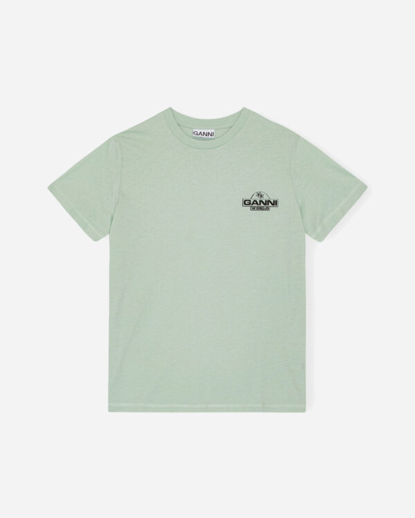 Thin Jersey Ganni World Relaxed T-shirt - Aqua Foam