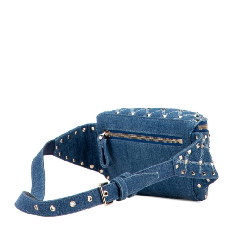 Valentino Vintage Blå Bæltetaske (Velplejet m. skulderrem)