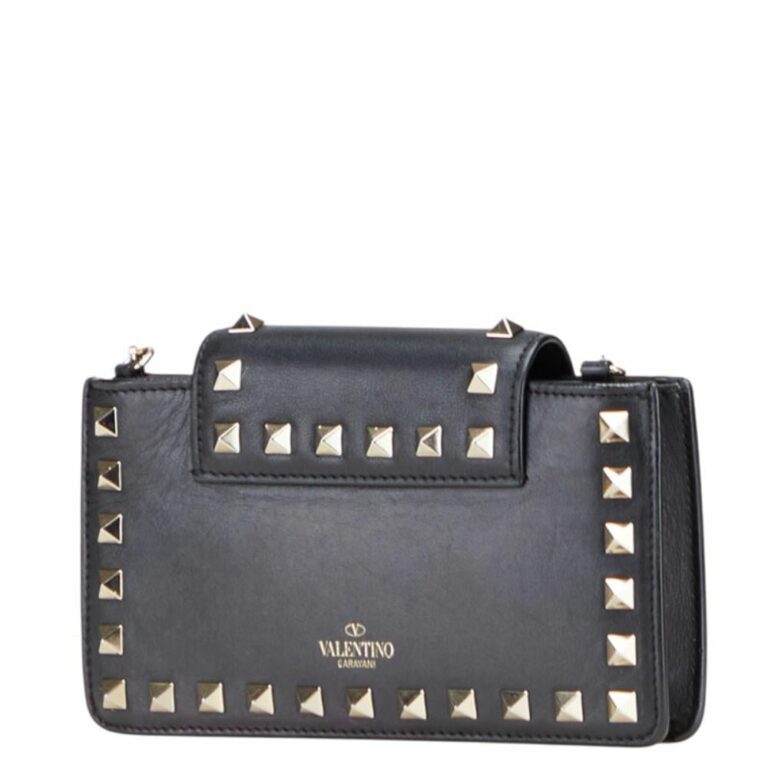 Valentino Vintage Rockstud Leather Shoulder Bag