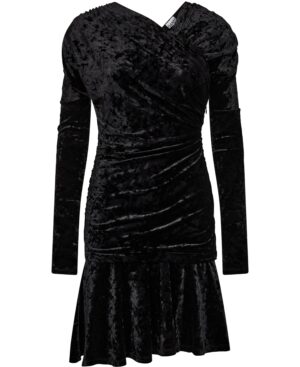 Velour Jersey Crossover Ruched Mini