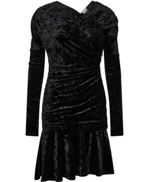 Velour Jersey Crossover Ruched Mini