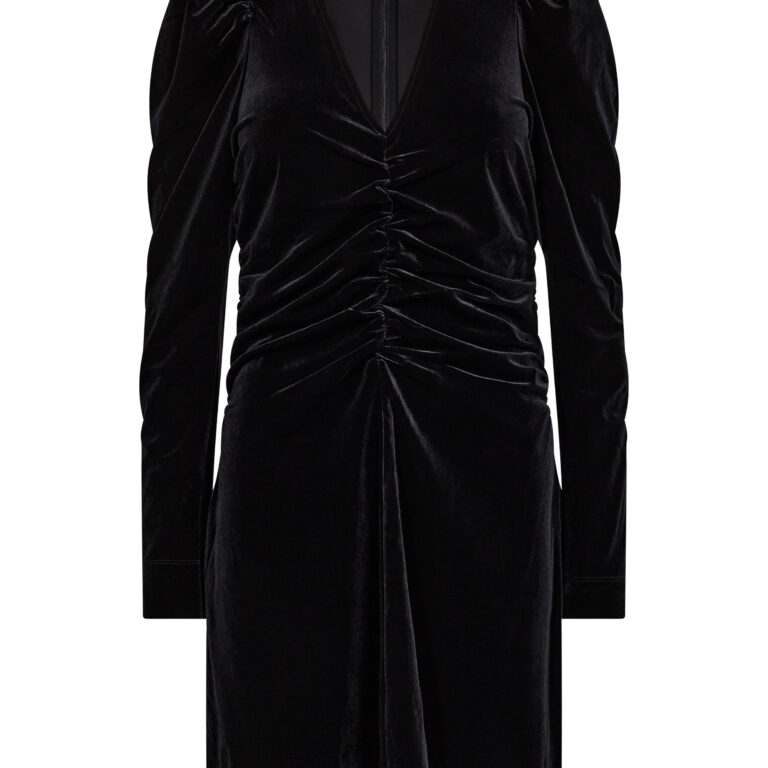 Velvet Jersey Gathered Mini Dress