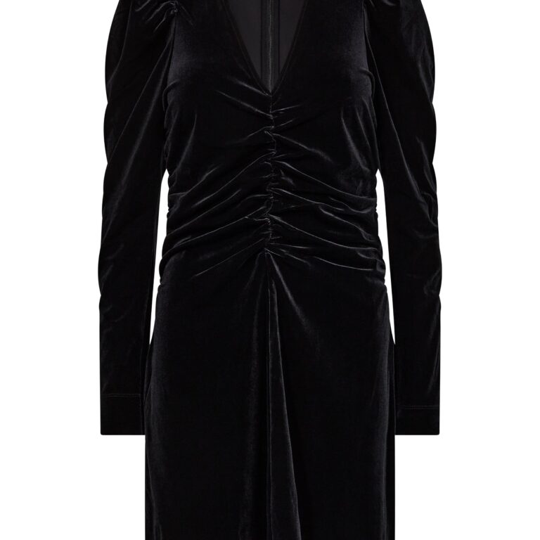 Velvet Jersey Gathered Mini Dress