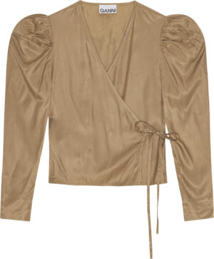 Viscose Twill Wrap Blouse