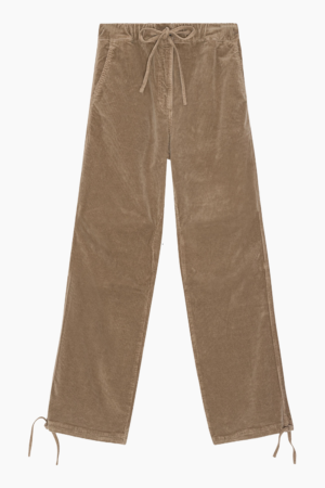 Washed Corduroy Drawstring Pants - Fallen Rock - GANNI - Brun XS