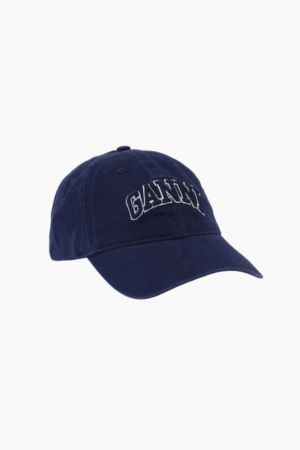 Washed Cotton Canvas Cap A6902 - Sky Captain - GANNI - Navy One Size