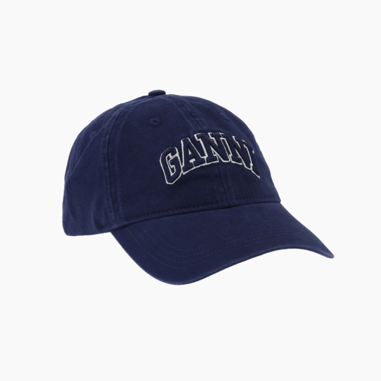 Washed Cotton Canvas Cap A6902 - Sky Captain - GANNI - Navy One Size