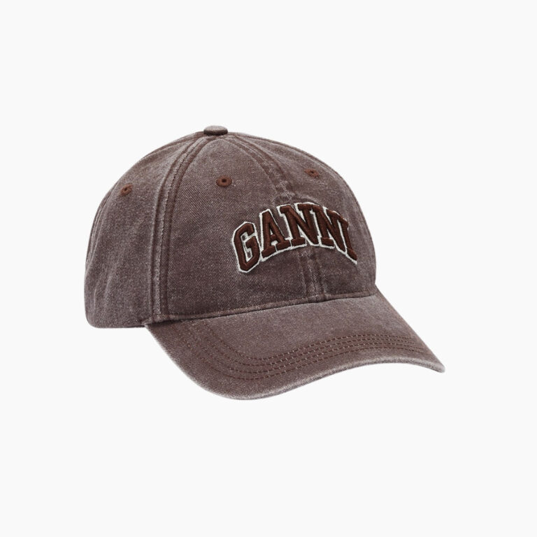 Washed Cotton Canvas Cap B3020105 - Chocolate Plum - GANNI - Brun One Size