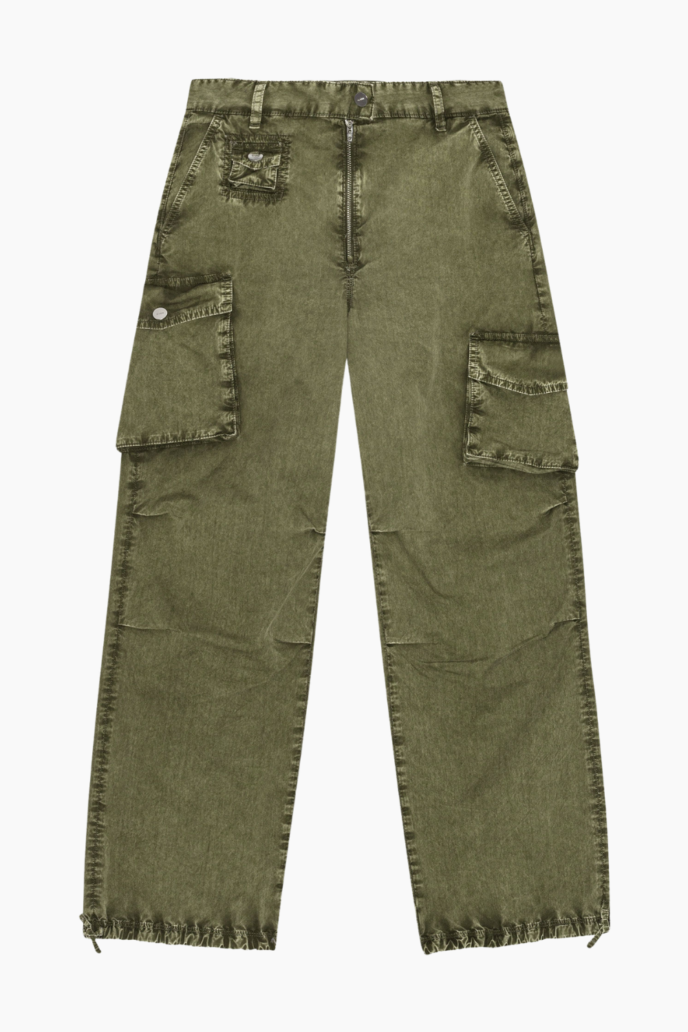 Washed Cotton Twill Pants W0754 - Kalamata - GANNI - Grøn M