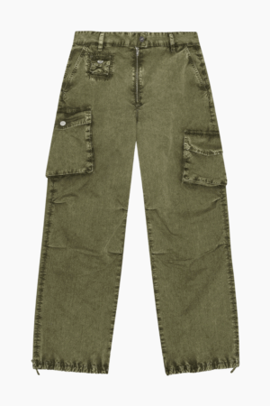 Washed Cotton Twill Pants W0754 - Kalamata - GANNI - Grøn XS