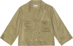 Washed Satin Crop Shirt