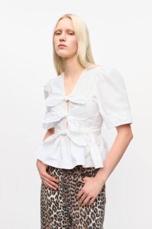 Washed Stretch Cotton Tie Strap Blo