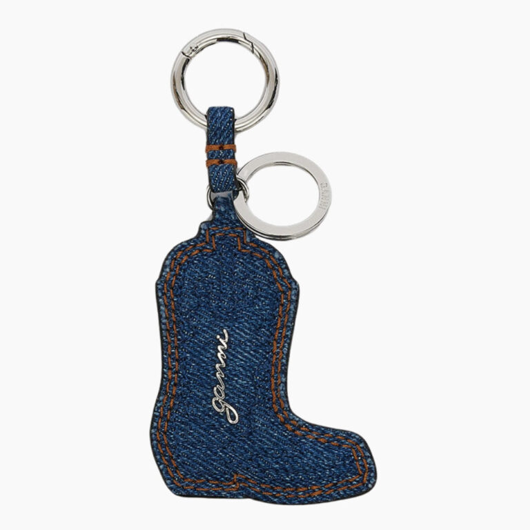 Western Boot Keyring Denim - Navy Peony - GANNI - Navy One Size