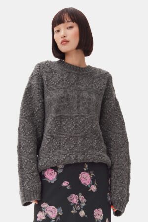 Wool Cotton Bubble Oneck