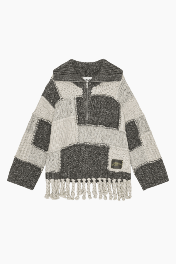 Wool Cotton Bubble Sweater K2508 - Multicolour - GANNI - Grå XXS/XS