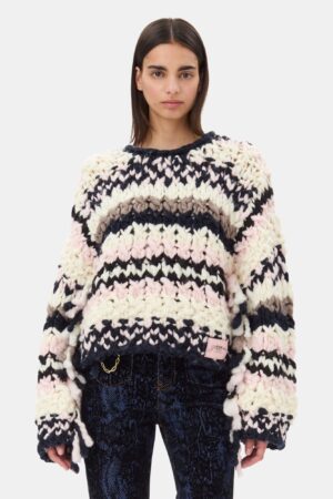 Wool Roving Handknit Crewneck