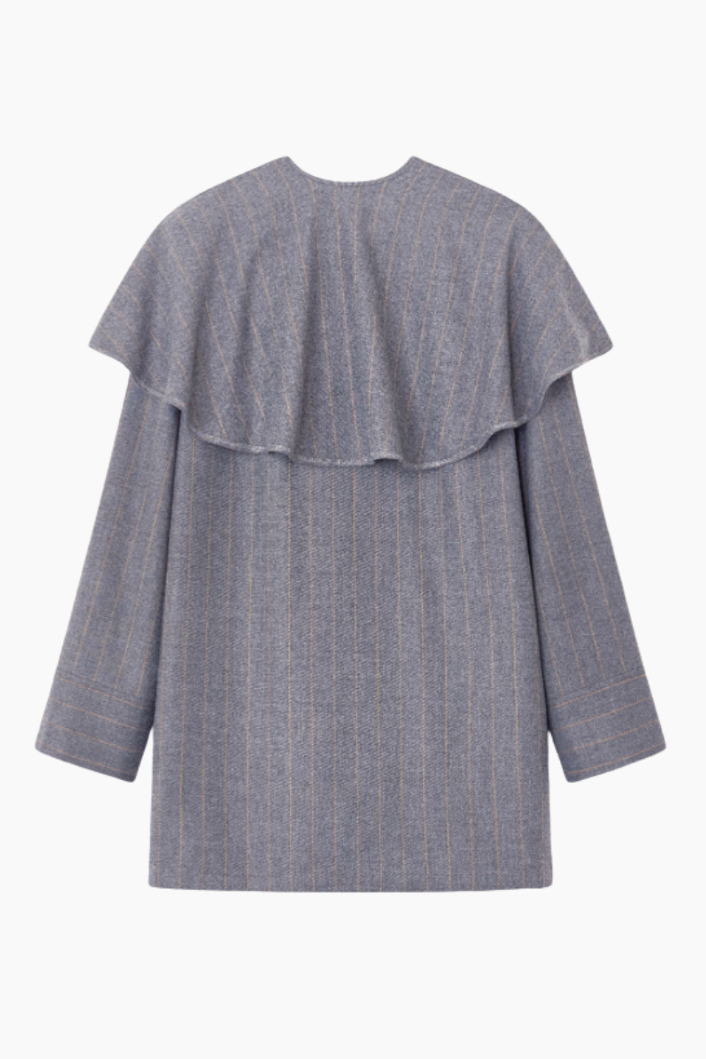 Wool Stripe Circle Collar Mini Dress W0994 - Pewter - GANNI - Stribet S