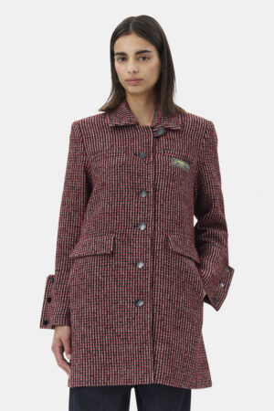 Woollen Check Midi Jacket