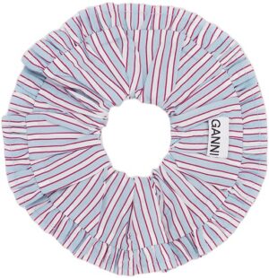 Yarn Dyed Stripe Frill Scrunchie